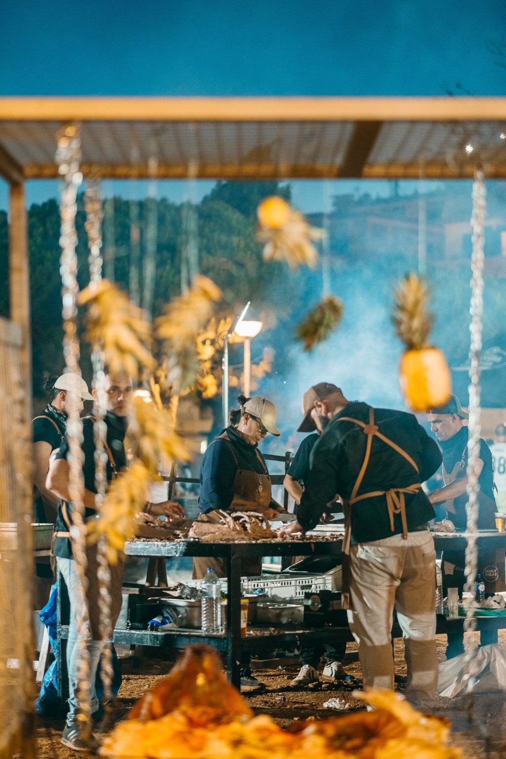 Rui Rocha e a equipa durante um evento gastronómico